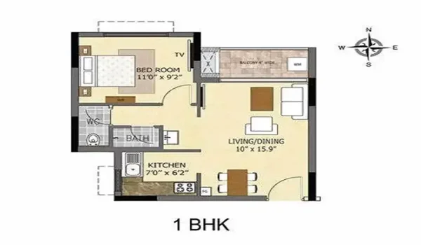 Featured Image of Prestige Whitefield 1 BHK Floor Plan