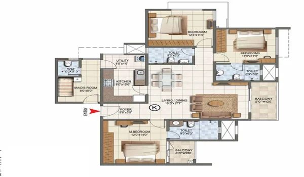 Featured Image of Prestige Whitefield 4 BHK Floor Plan